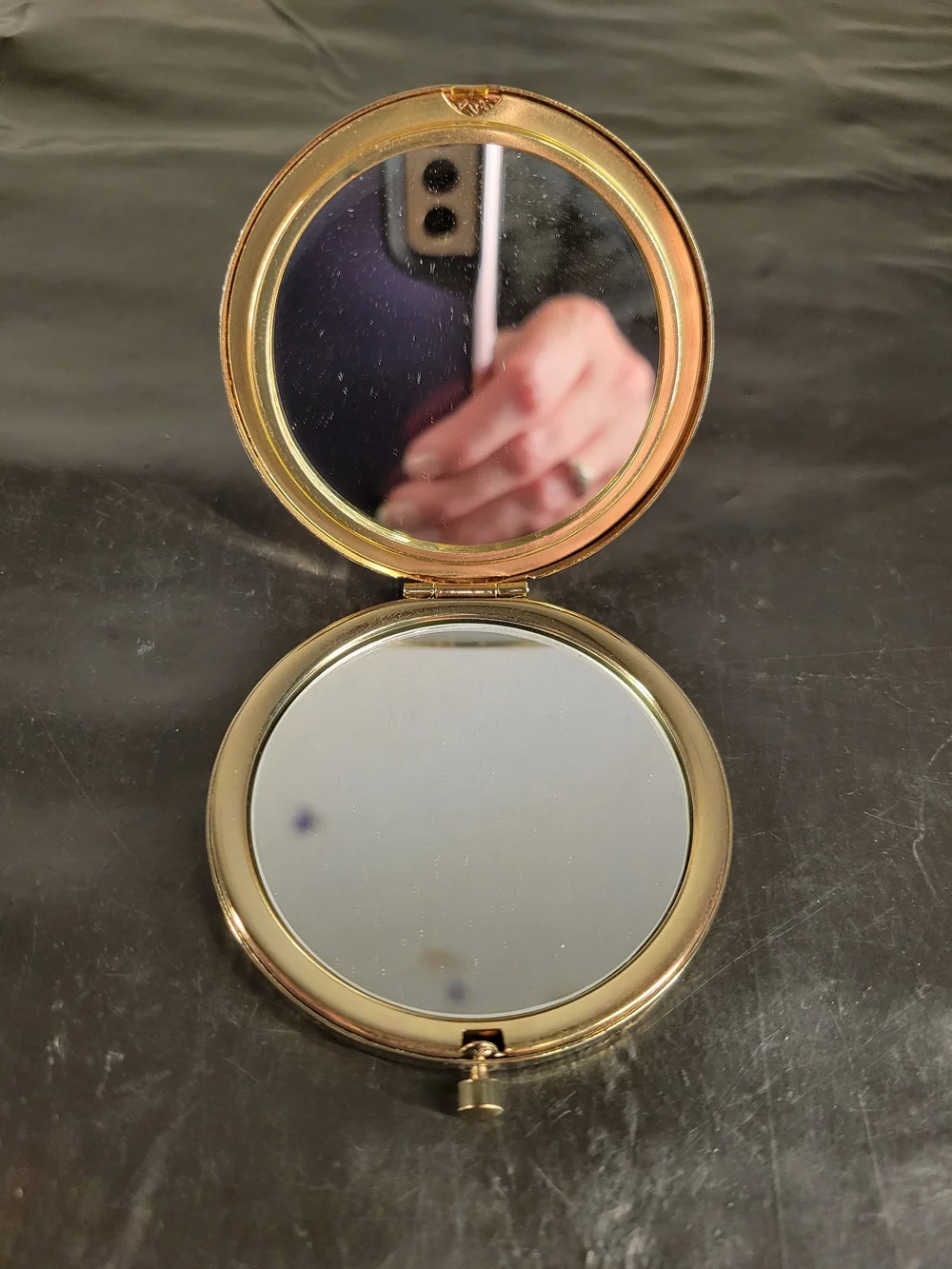 Lancôme Absolue limited edition compact mirror, black velvet pouch
